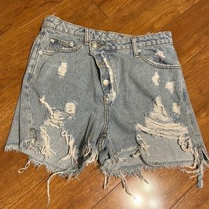 Signature 8 Jean shorts with crossed waist